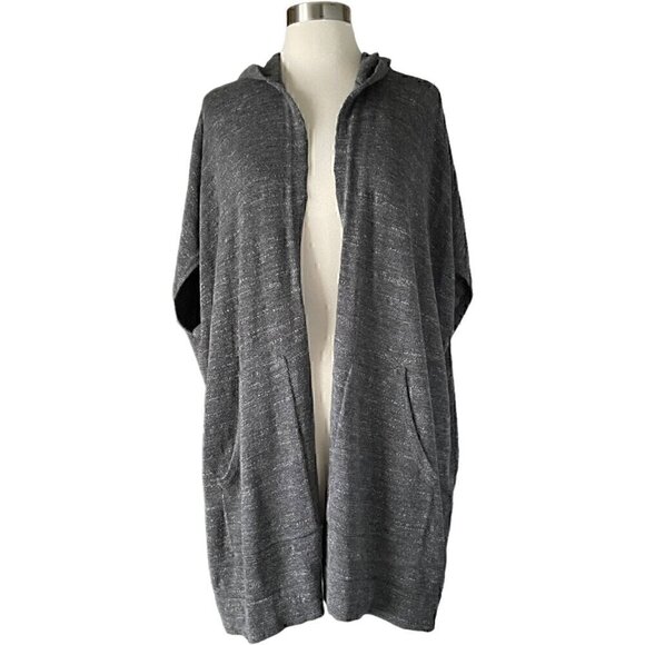 Eileen Fisher Organic Cotton Hooded Long Cardigan S/M S M Gray - Picture 1 of 6